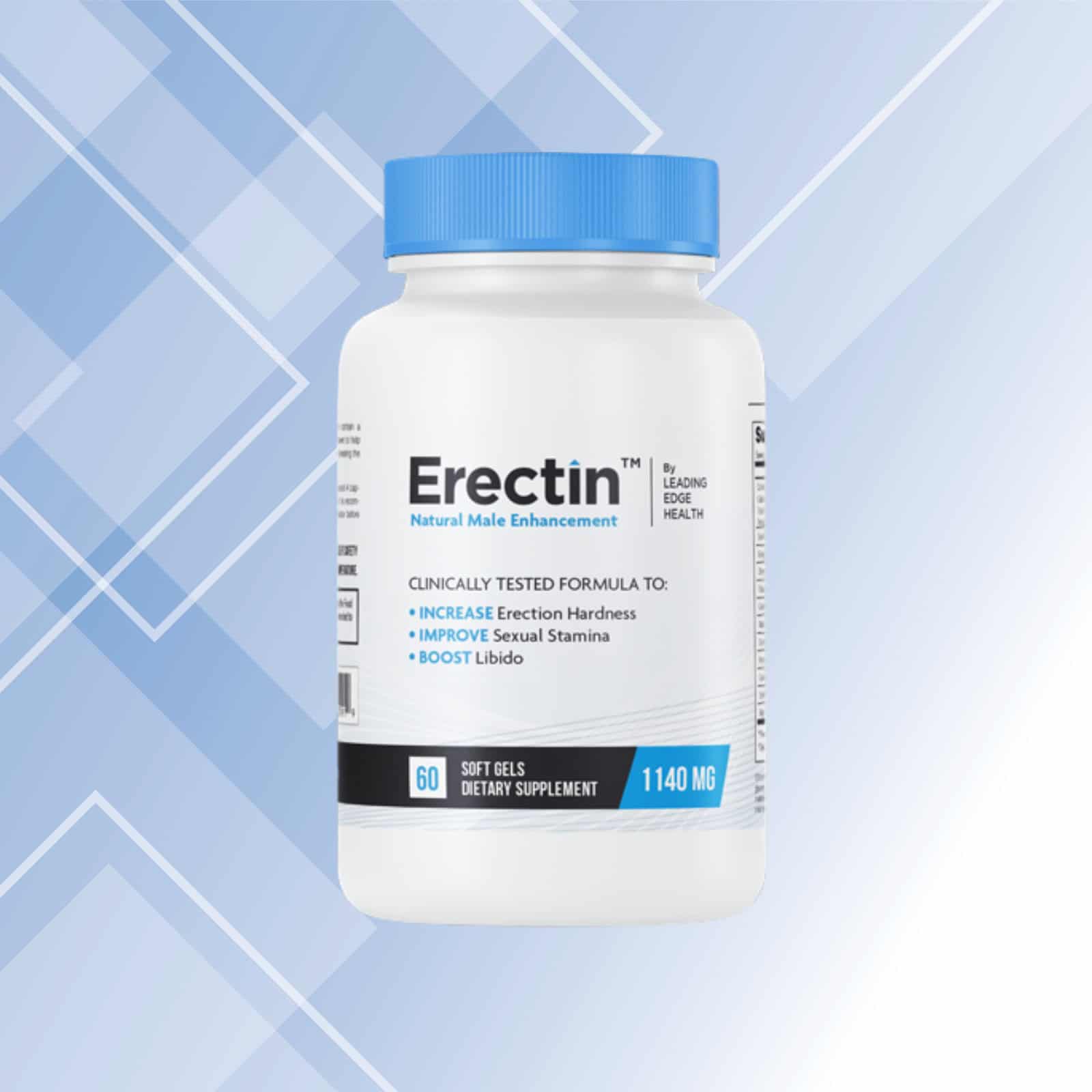 في الصورة عبوة مكملات غذائية من نوع إركتين لزيادة الأداء الجنسي للرجال.